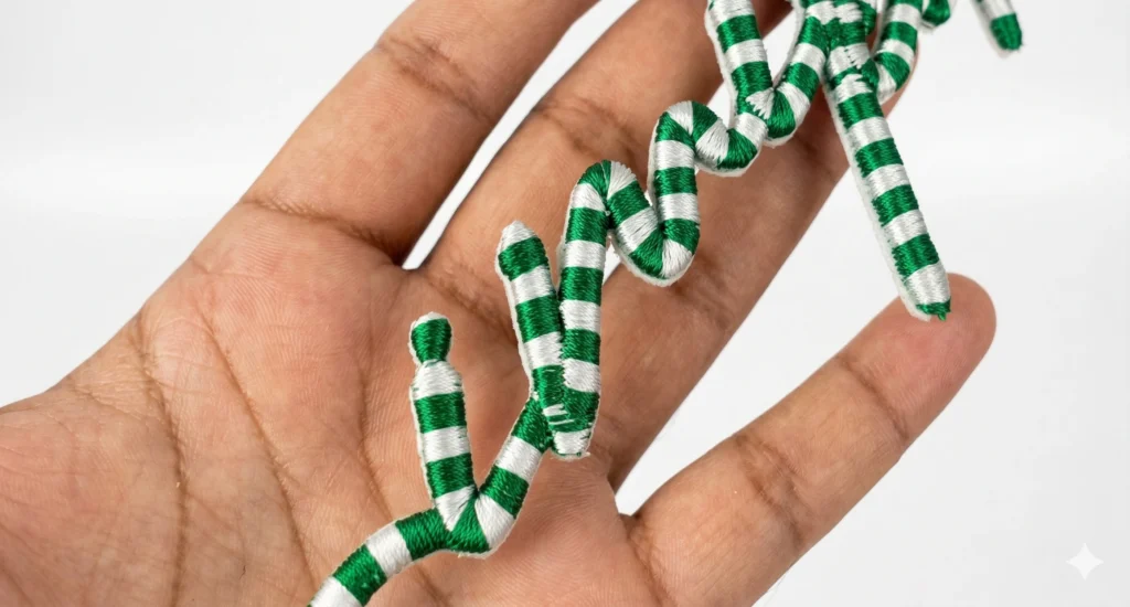 puff embroidery design in hand