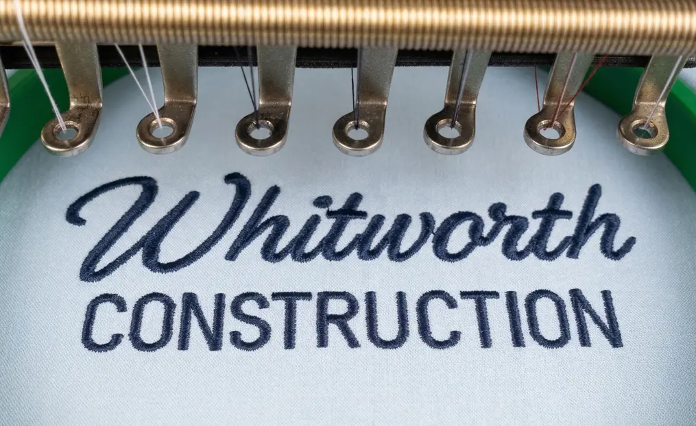 small text embroidery digitizing example with clear stitching